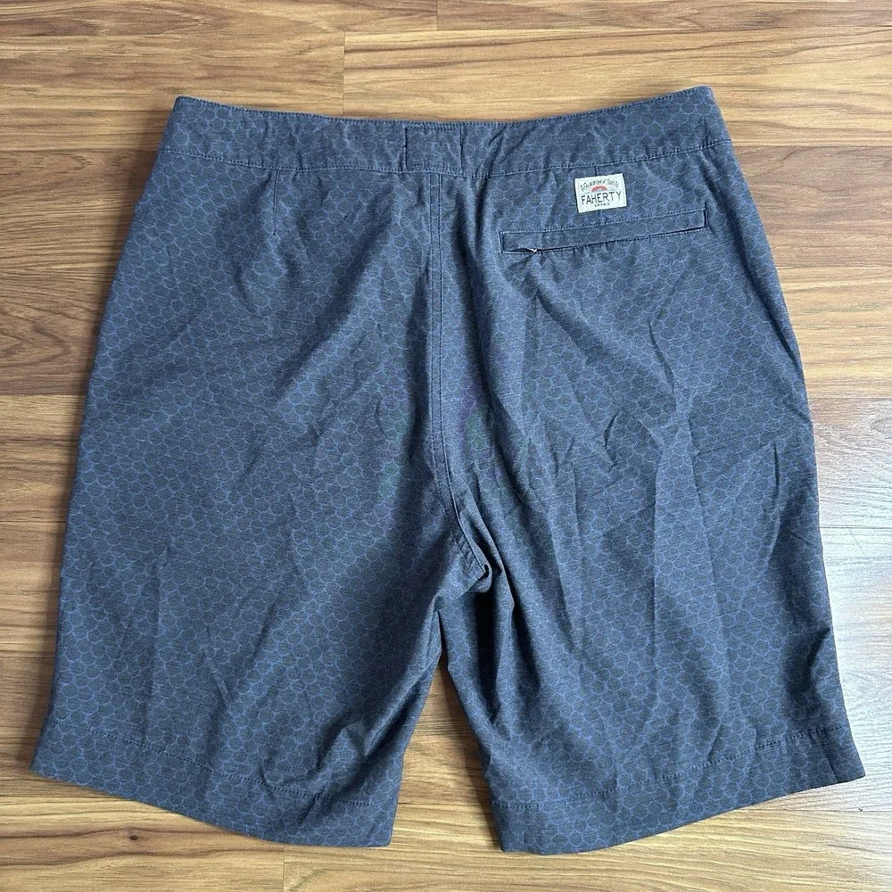 Faherty Shorts Mens 32 Gray All Day Shorts Hybrid Stretch Quick Dry Surf Casual